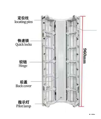 定位柱快速锁铰链后盖与指示灯结构