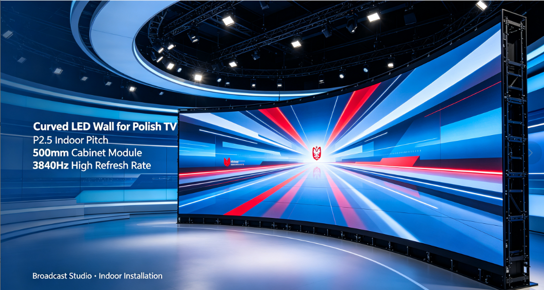 Telewizja Polska P2.5 indoor flexible  arc shaped led case